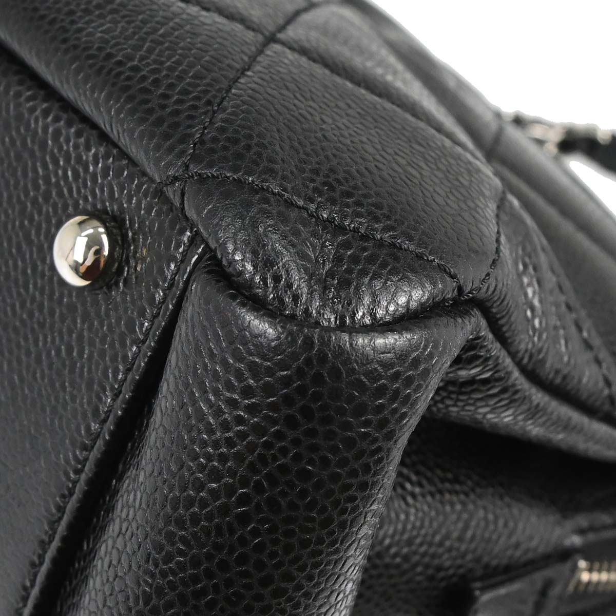 Chanel 2012-2013 Black Caviar Skin Timeless CC Chain Tote Bag