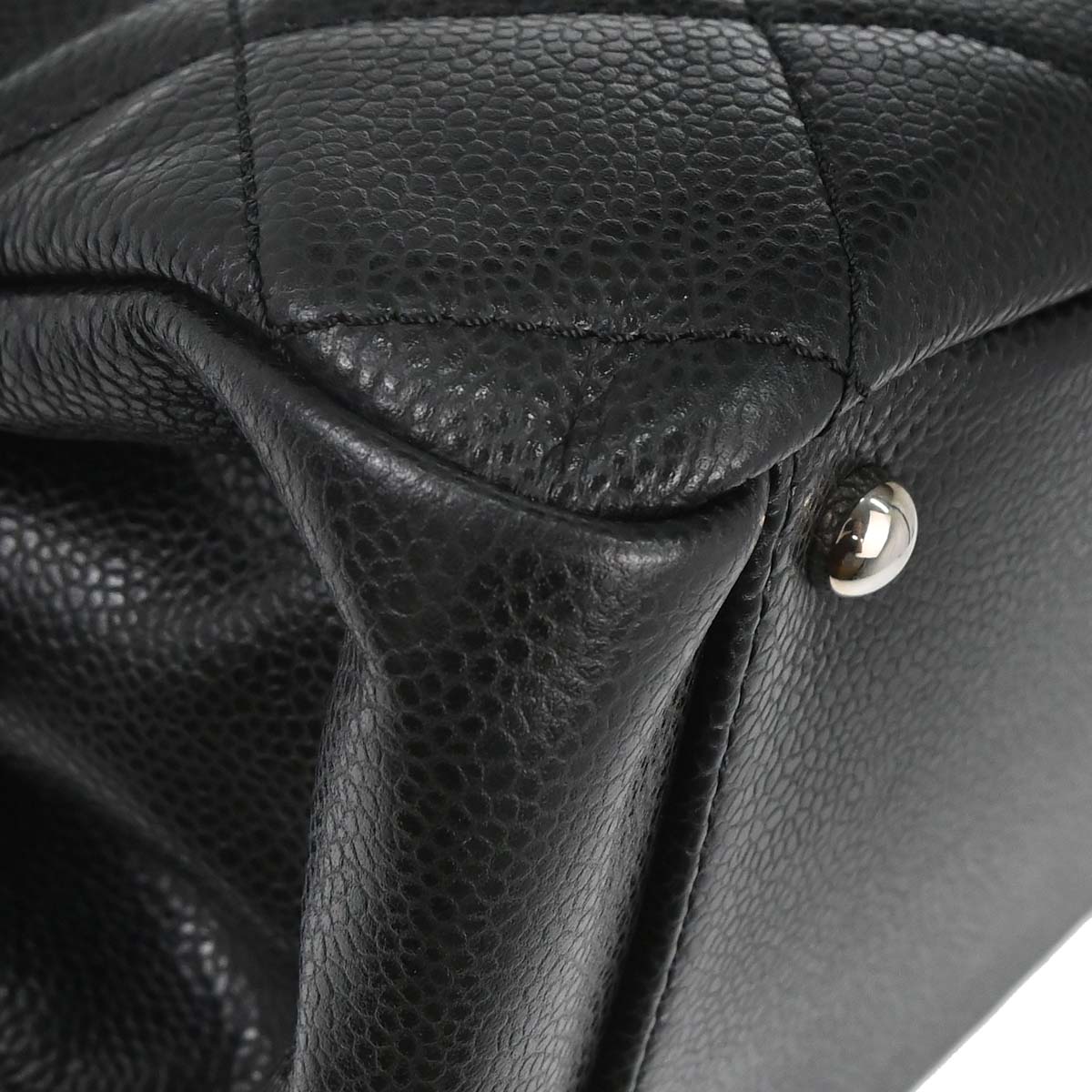 Chanel 2012-2013 Black Caviar Skin Timeless CC Chain Tote Bag