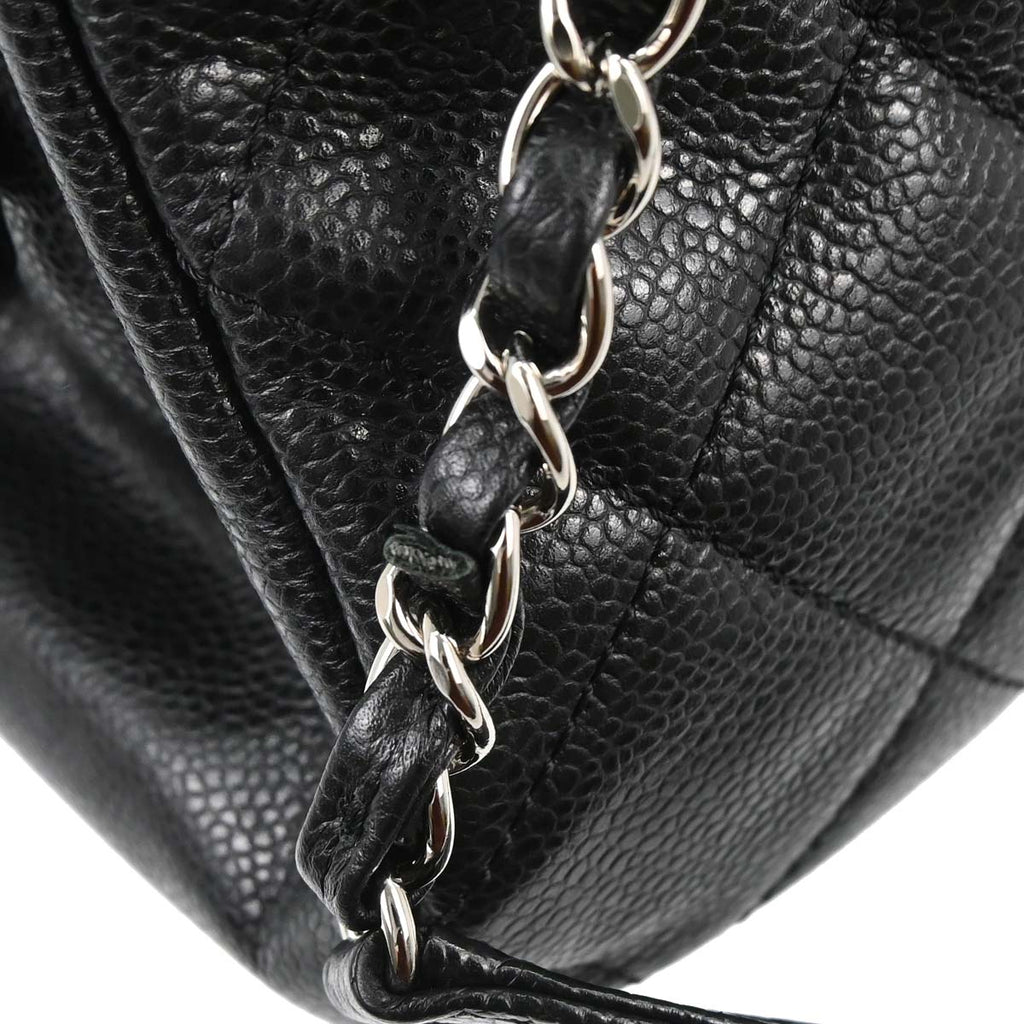 Chanel 2012-2013 Black Caviar Skin Timeless CC Chain Tote Bag