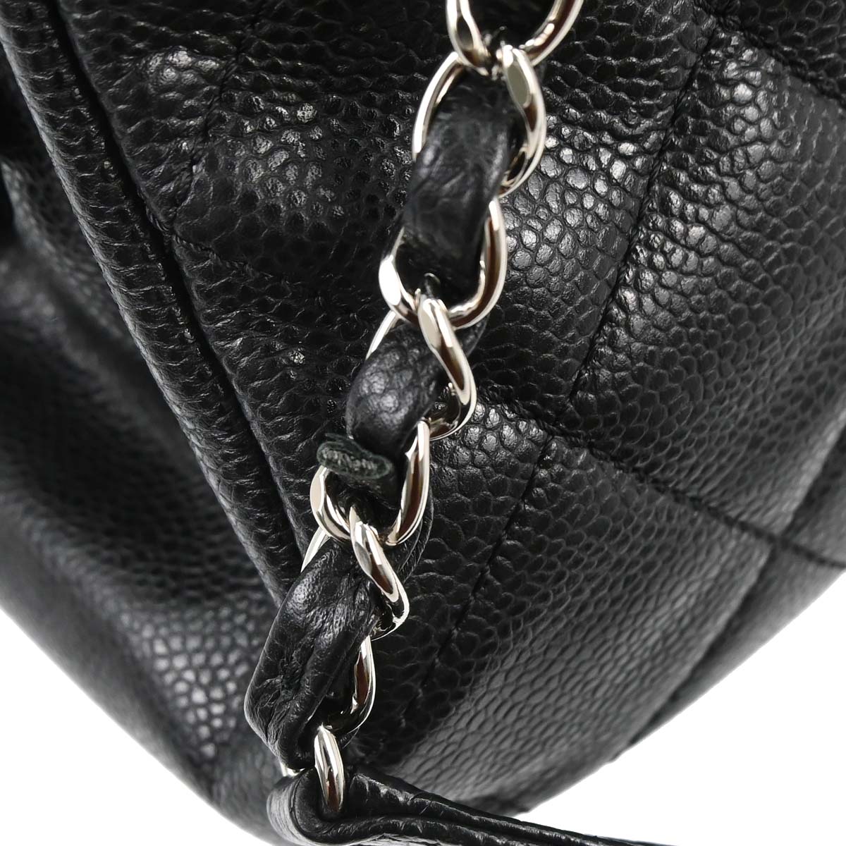 Chanel 2012-2013 Black Caviar Skin Timeless CC Chain Tote Bag