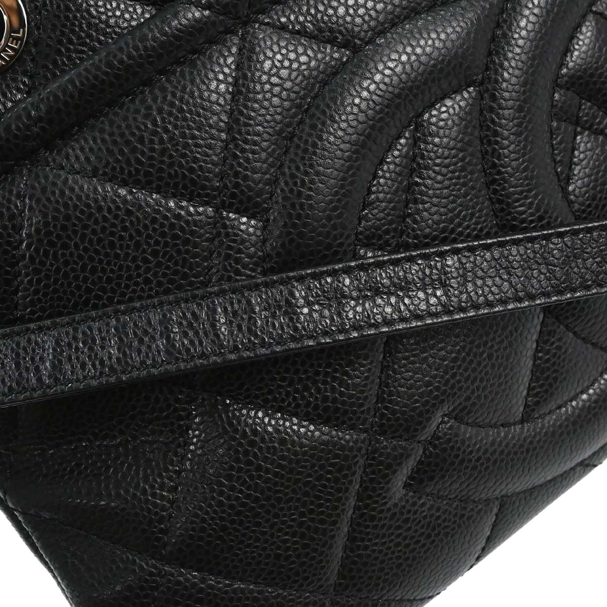 Chanel 2012-2013 Black Caviar Skin Timeless CC Chain Tote Bag
