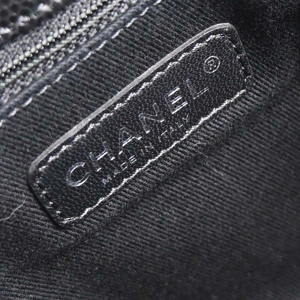 Chanel 2012-2013 Black Caviar Skin Timeless CC Chain Tote Bag
