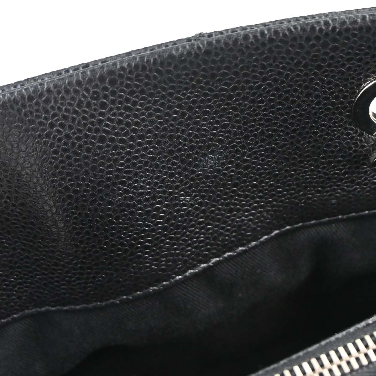 Chanel 2012-2013 Black Caviar Skin Timeless CC Chain Tote Bag