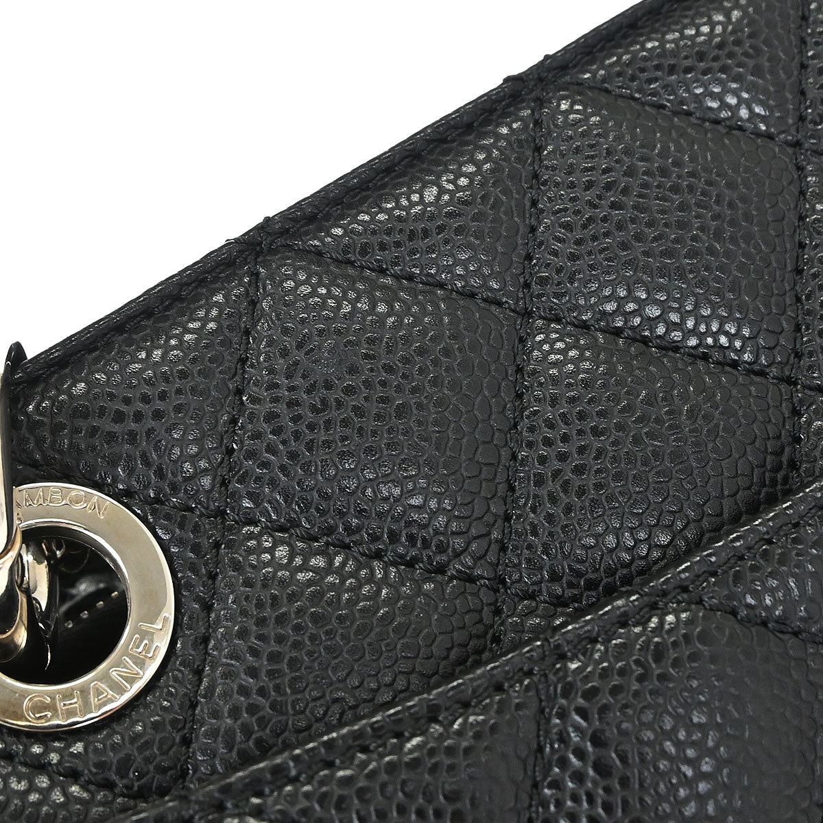 Chanel 2012-2013 Black Caviar Skin Grand Shopping Tote GST Chain Handbag