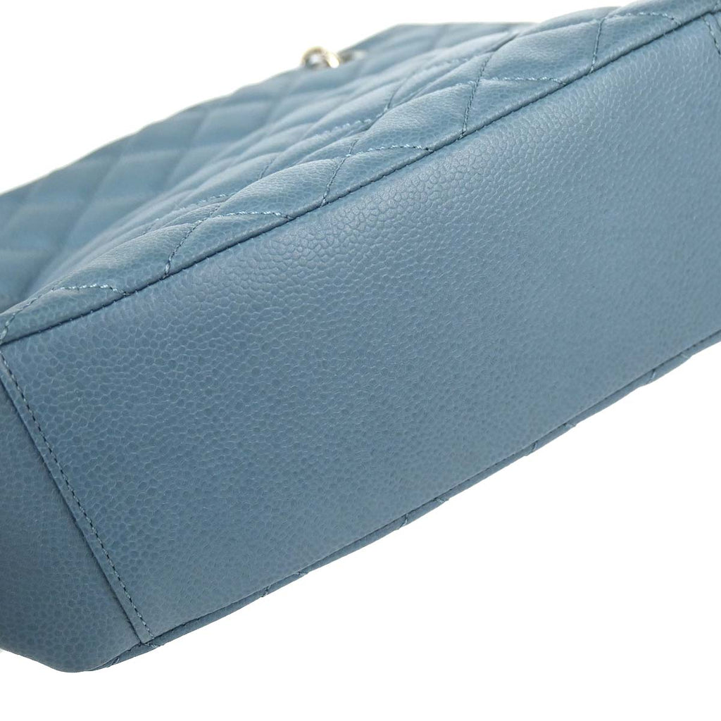 Chanel 2010-2011 Blue Caviar Skin Petite Shopping Tote PST Chain Handbag