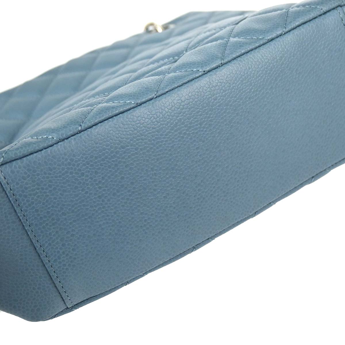 Chanel 2010-2011 Blue Caviar Skin Petite Shopping Tote PST Chain Handbag