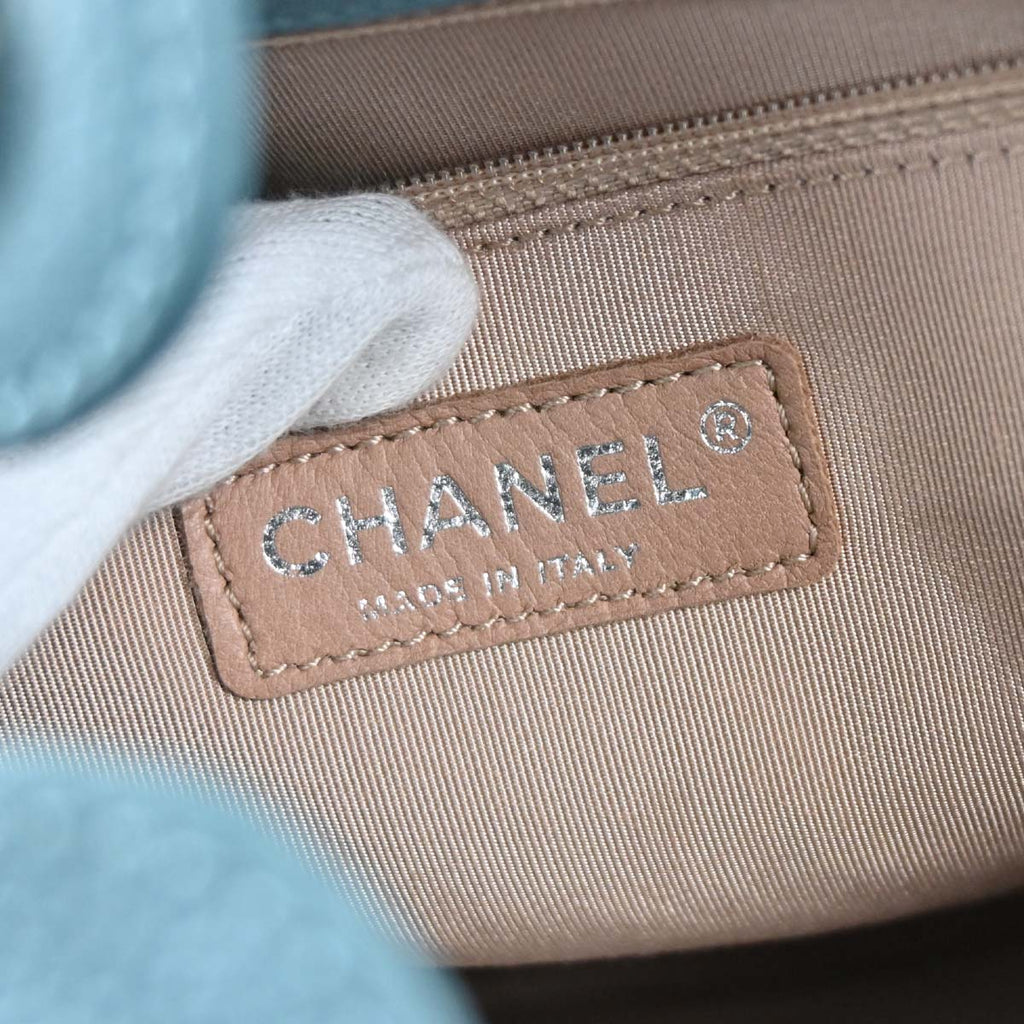 Chanel 2010-2011 Blue Caviar Skin Petite Shopping Tote PST Chain Handbag