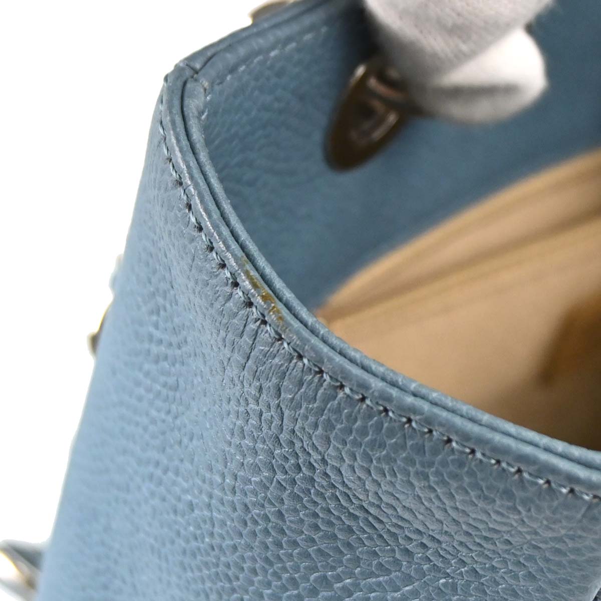 Chanel 2010-2011 Blue Caviar Skin Petite Shopping Tote PST Chain Handbag