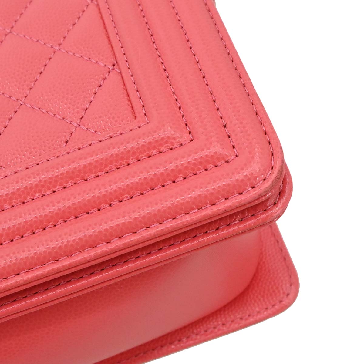 Boy Chanel Pink Caviar Skin Medium Chain Shoulder Bag