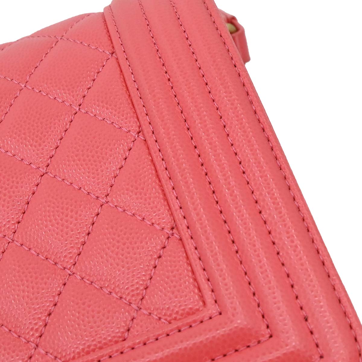Boy Chanel Pink Caviar Skin Medium Chain Shoulder Bag