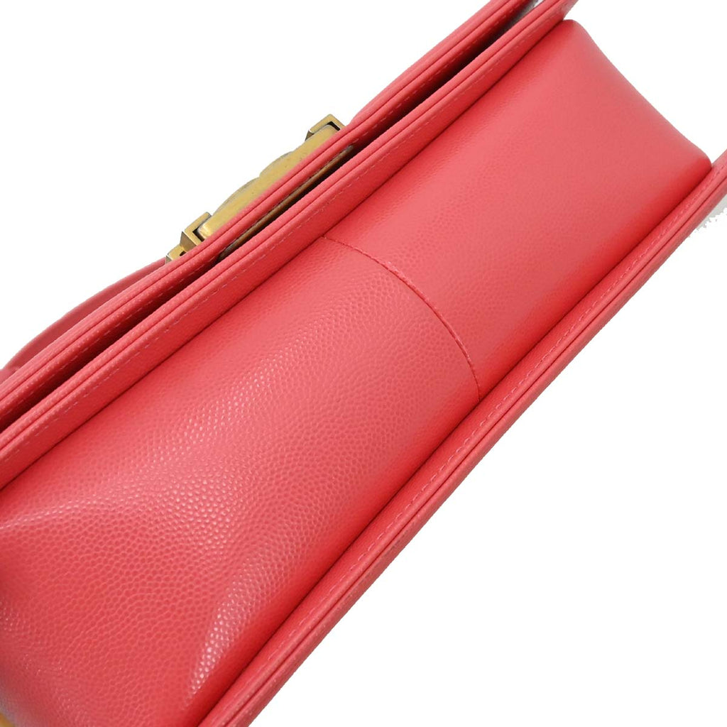 Boy Chanel Pink Caviar Skin Medium Chain Shoulder Bag