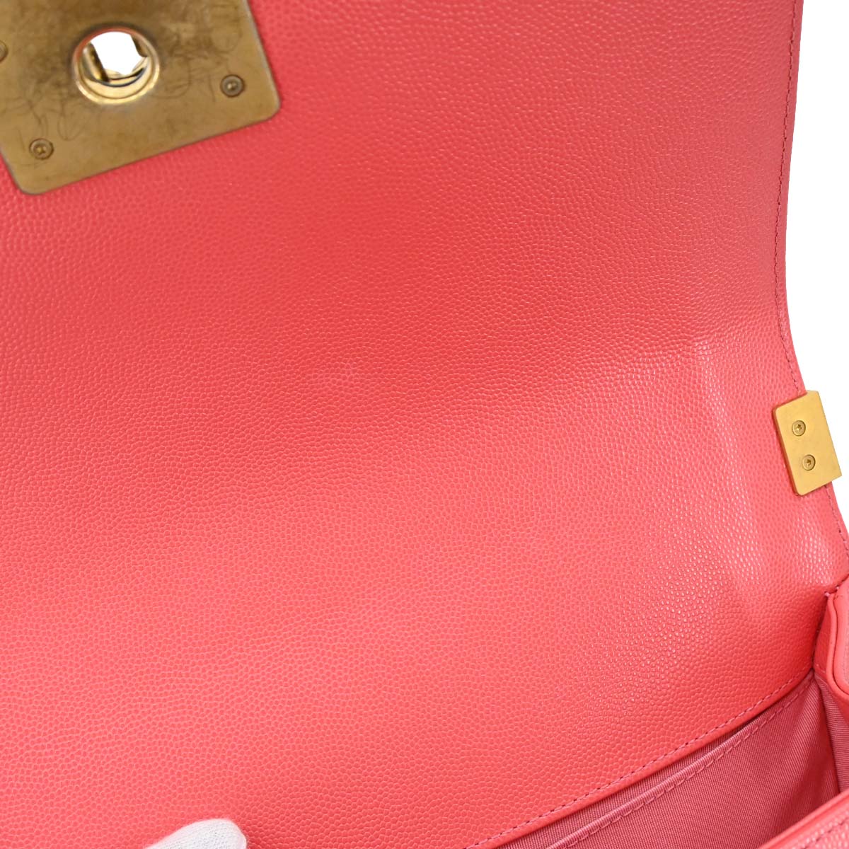 Boy Chanel Pink Caviar Skin Medium Chain Shoulder Bag