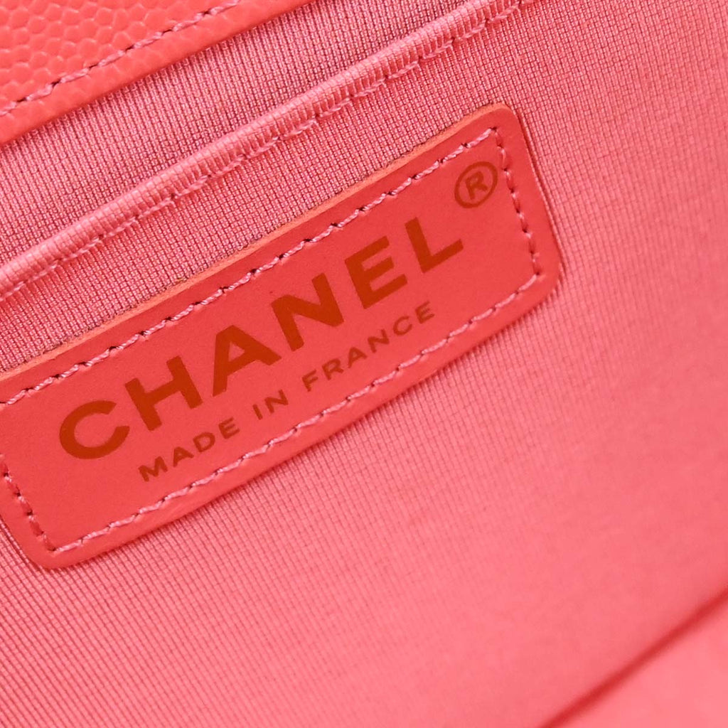 Boy Chanel Pink Caviar Skin Medium Chain Shoulder Bag