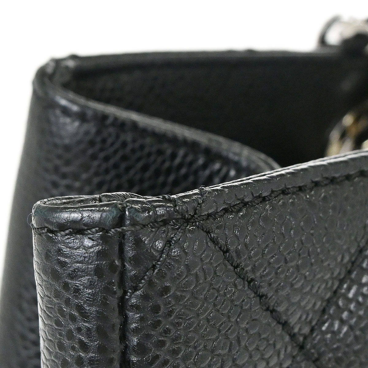 Chanel 2012-2013 Black Caviar Skin Grand Shopping Tote GST Chain Handbag