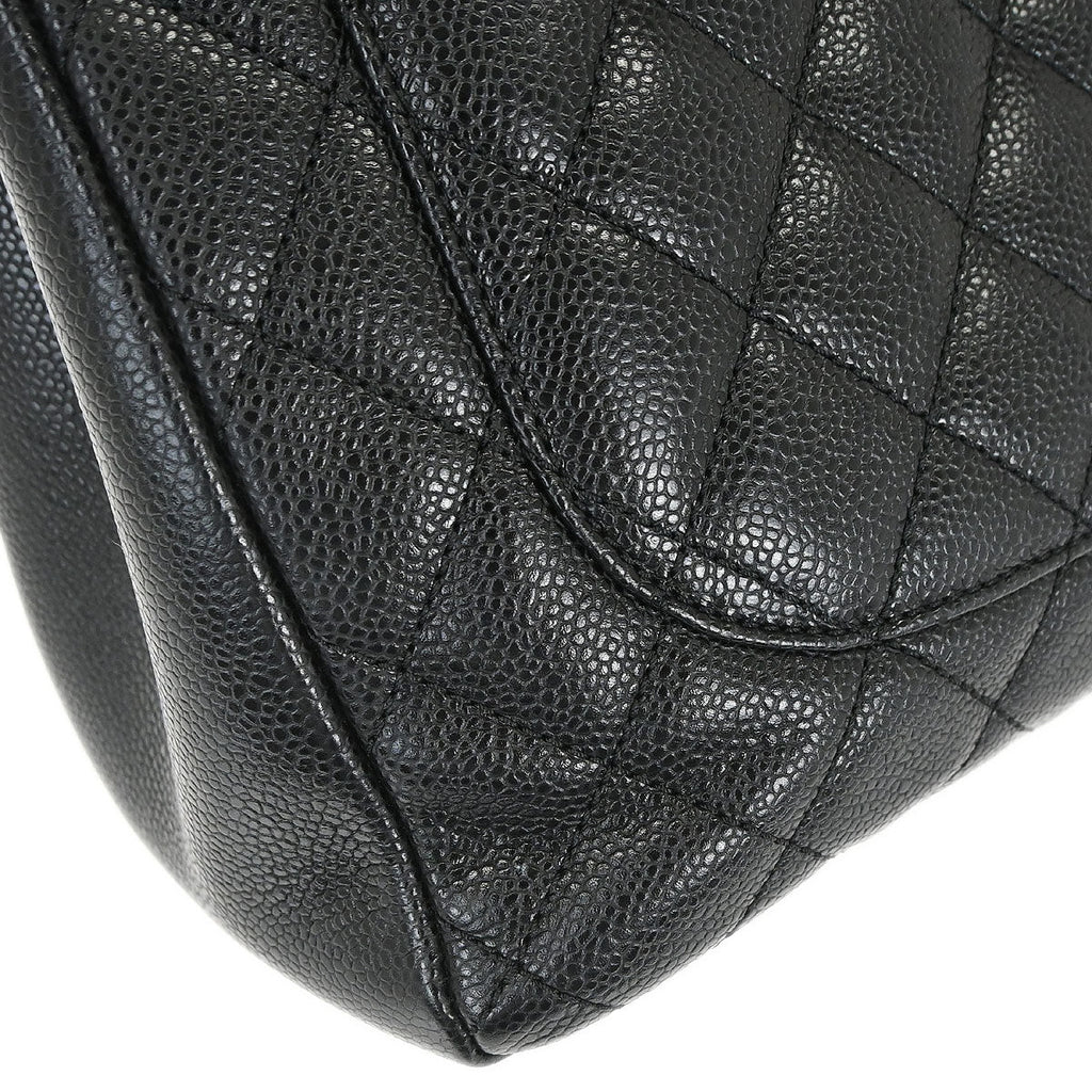 Chanel 2012-2013 Black Caviar Skin Grand Shopping Tote GST Chain Handbag