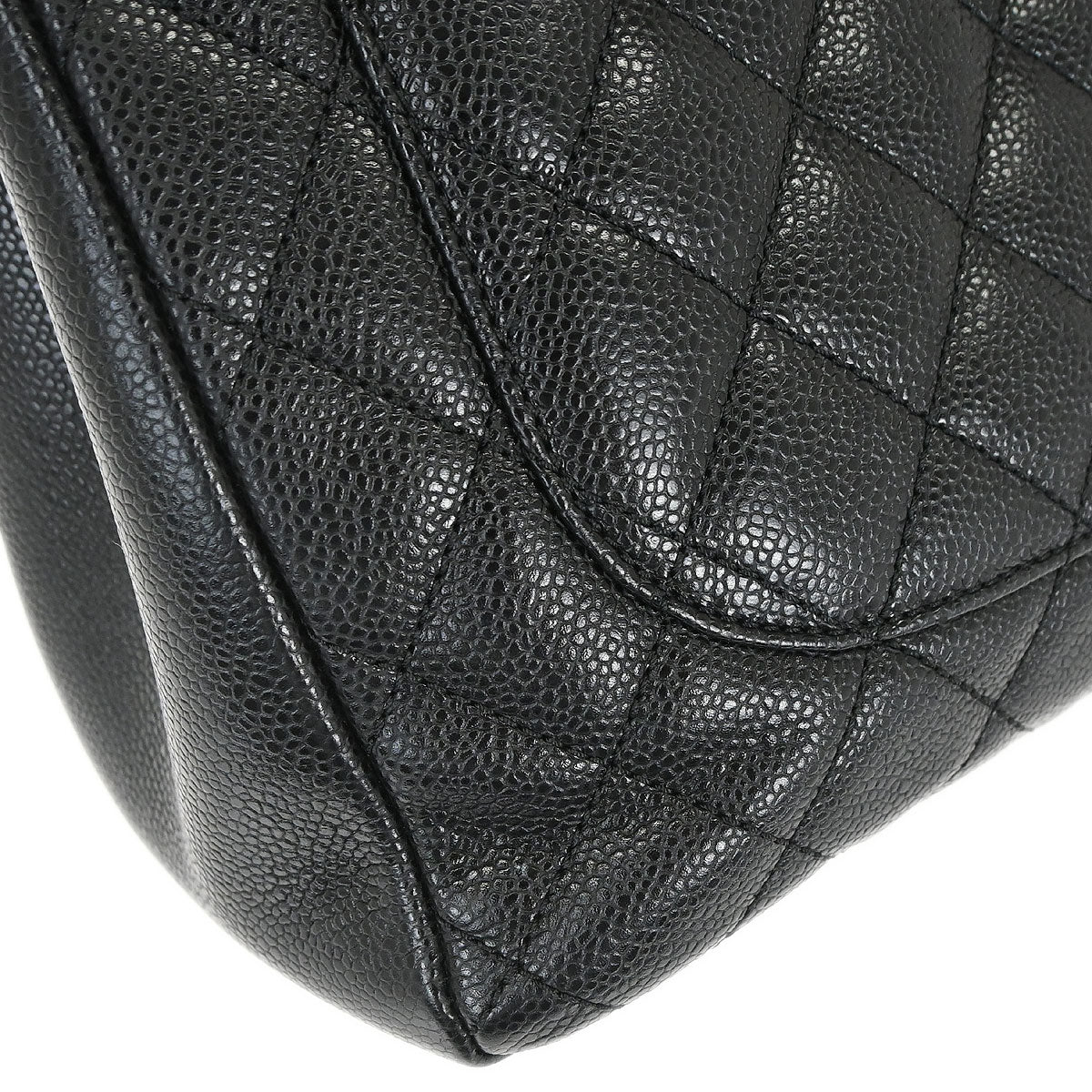 Chanel 2012-2013 Black Caviar Skin Grand Shopping Tote GST Chain Handbag
