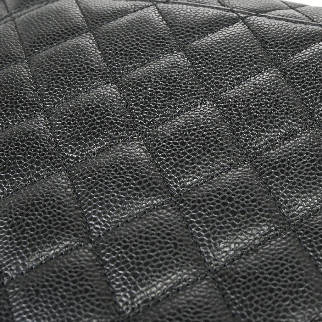 Chanel 2012-2013 Black Caviar Skin Grand Shopping Tote GST Chain Handbag