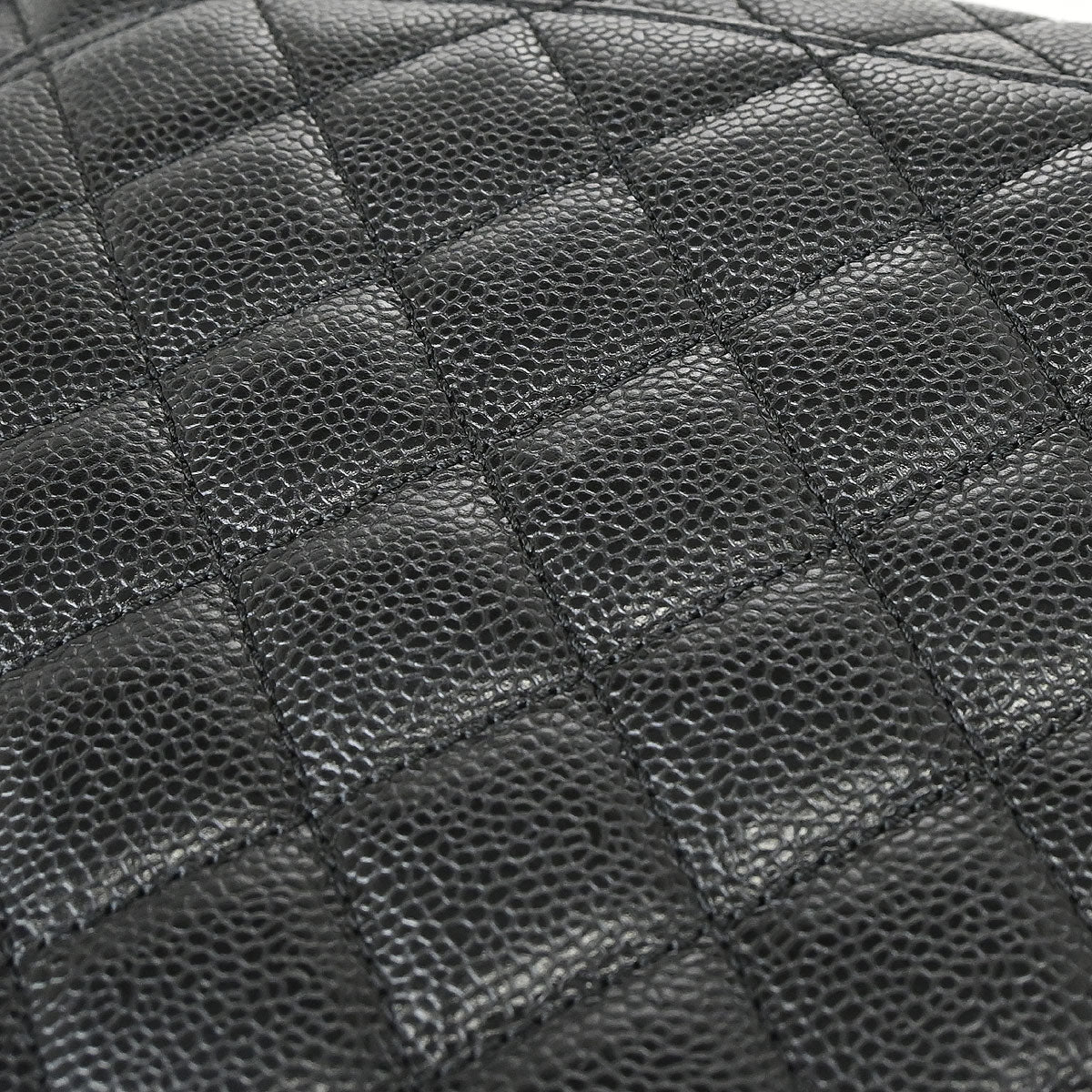 Chanel 2012-2013 Black Caviar Skin Grand Shopping Tote GST Chain Handbag