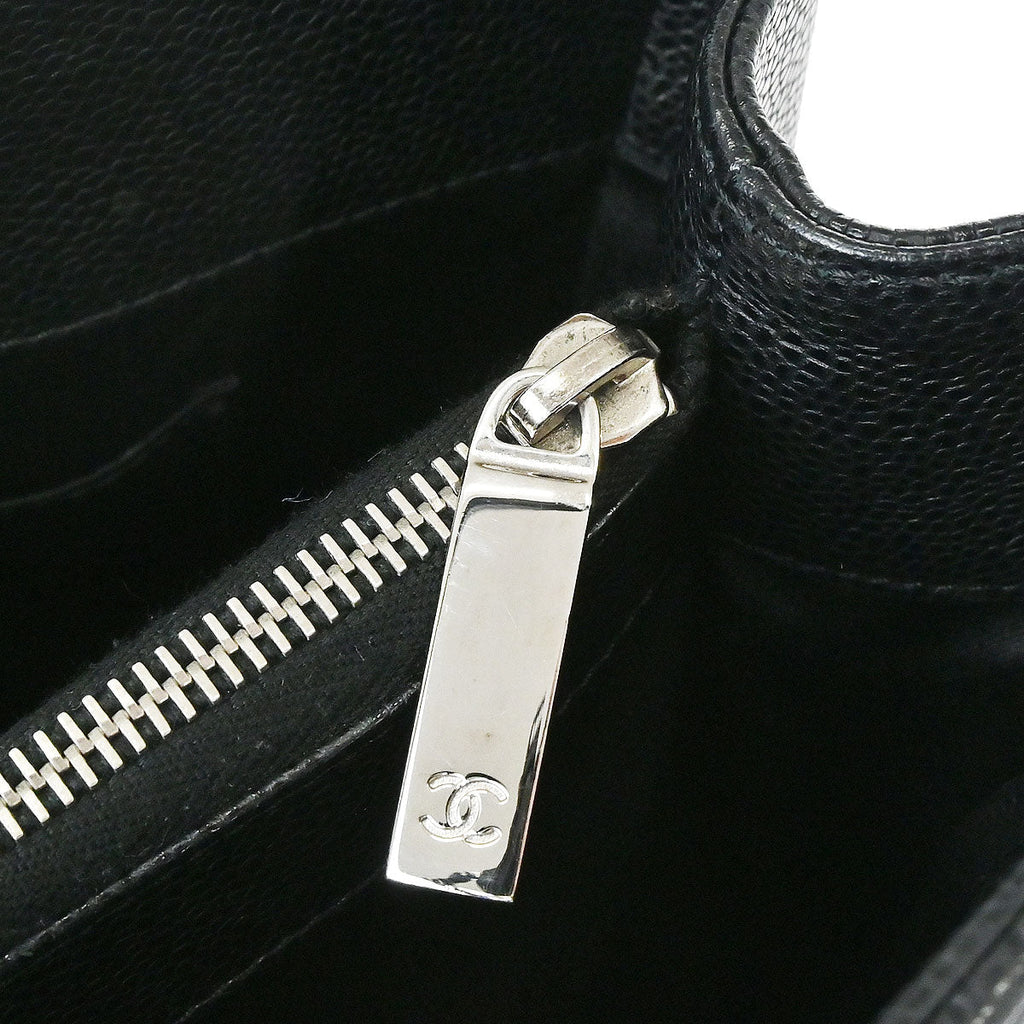 Chanel 2012-2013 Black Caviar Skin Grand Shopping Tote GST Chain Handbag