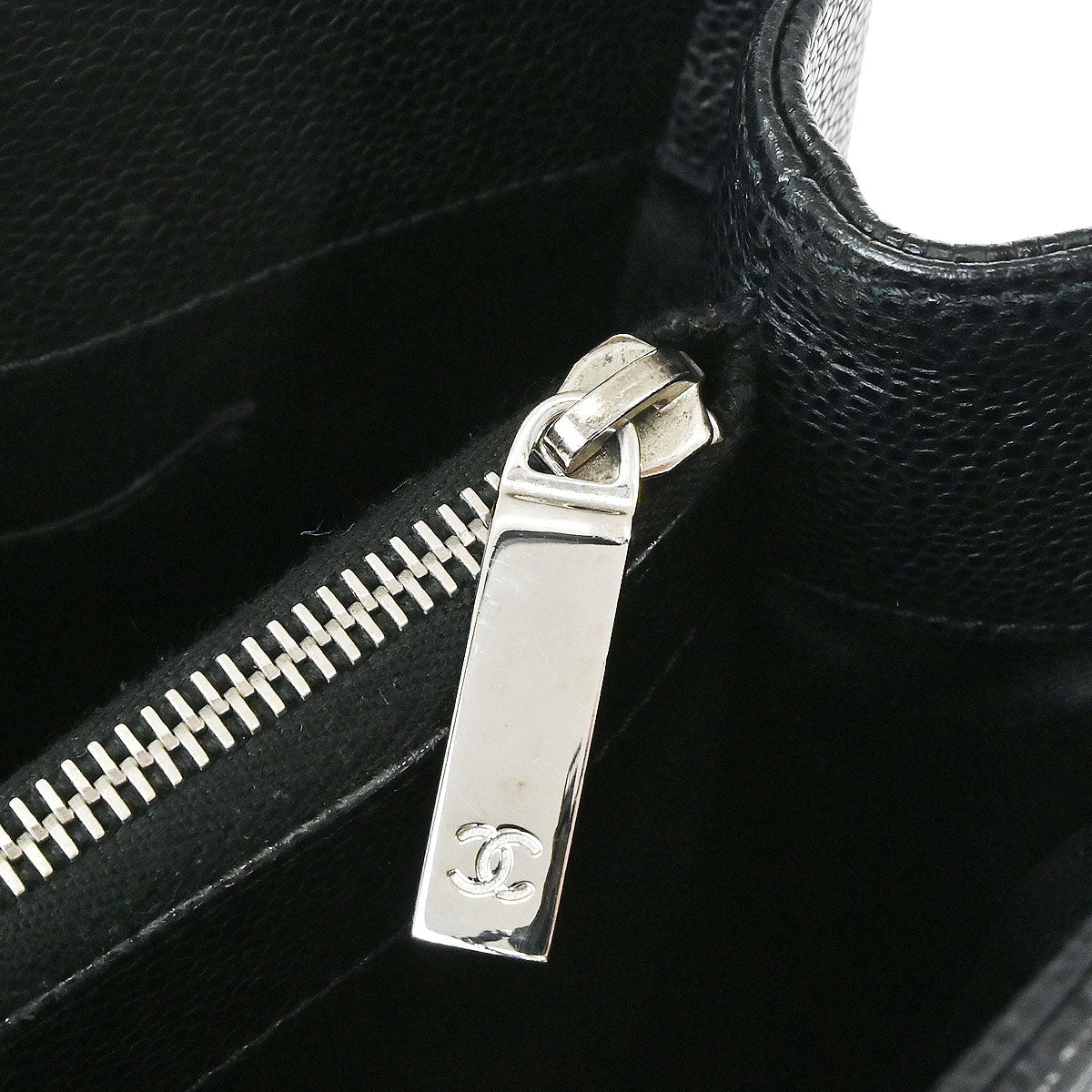 Chanel 2012-2013 Black Caviar Skin Grand Shopping Tote GST Chain Handbag