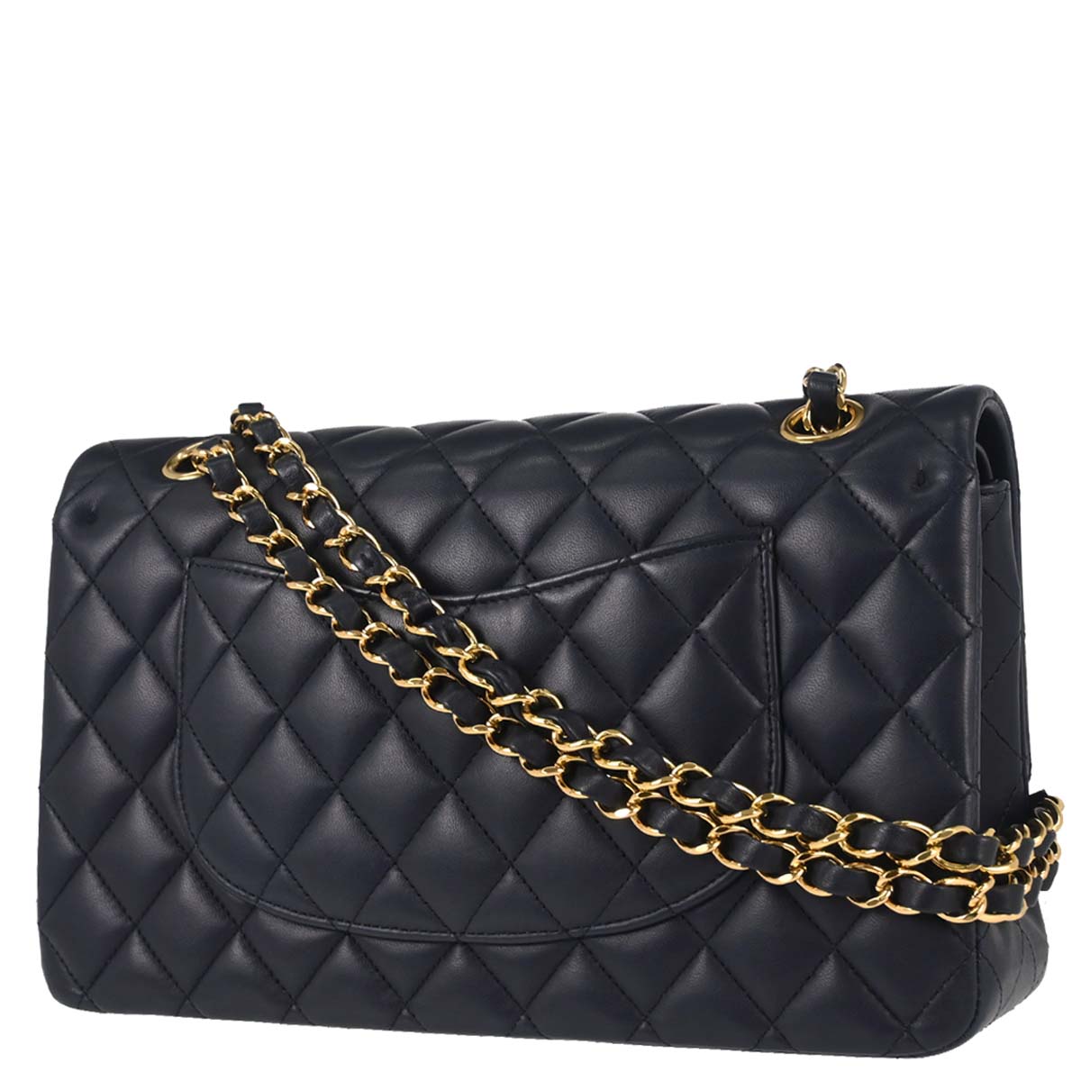 Chanel 2015-2016 Navy Lambskin Medium Classic Double Flap Bag