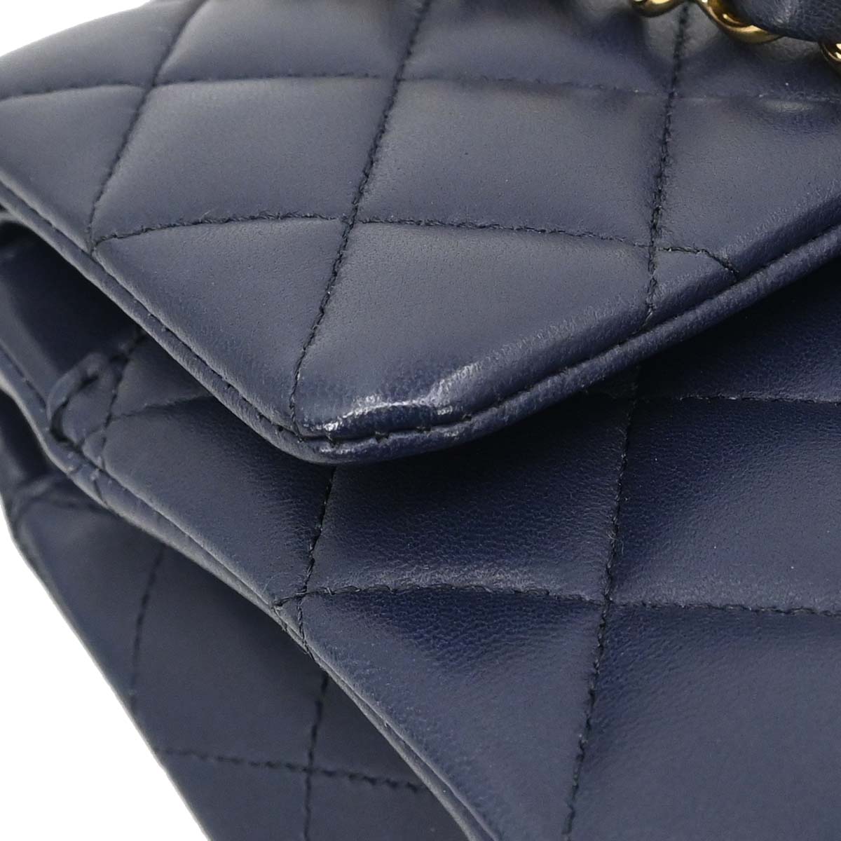 Chanel 2015-2016 Navy Lambskin Medium Classic Double Flap Bag