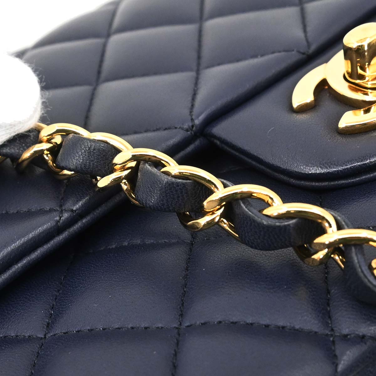 Chanel 2015-2016 Navy Lambskin Medium Classic Double Flap Bag