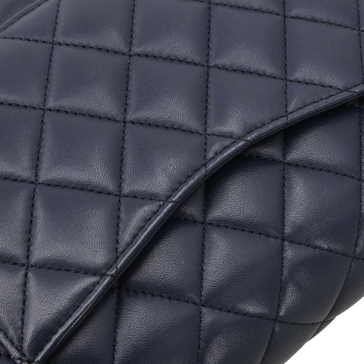 Chanel 2015-2016 Navy Lambskin Medium Classic Double Flap Bag