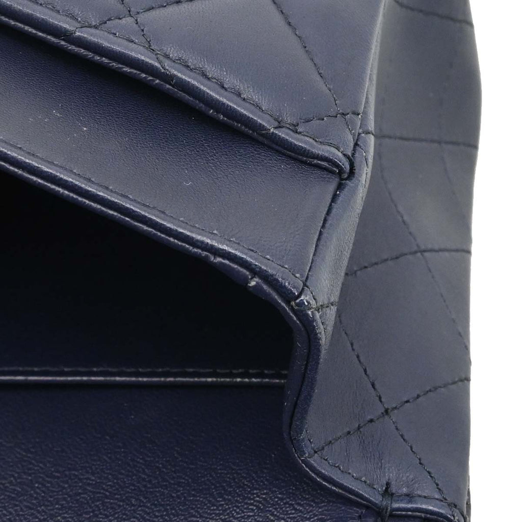 Chanel 2015-2016 Navy Lambskin Medium Classic Double Flap Bag