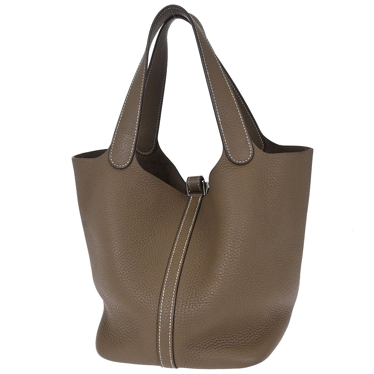 Hermes Etoupe Taurillon Clemence Picotin Lock 22 MM Handbag