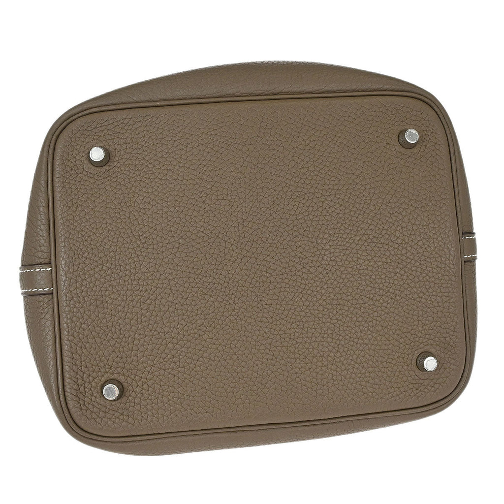 Hermes Etoupe Taurillon Clemence Picotin Lock 22 MM Handbag