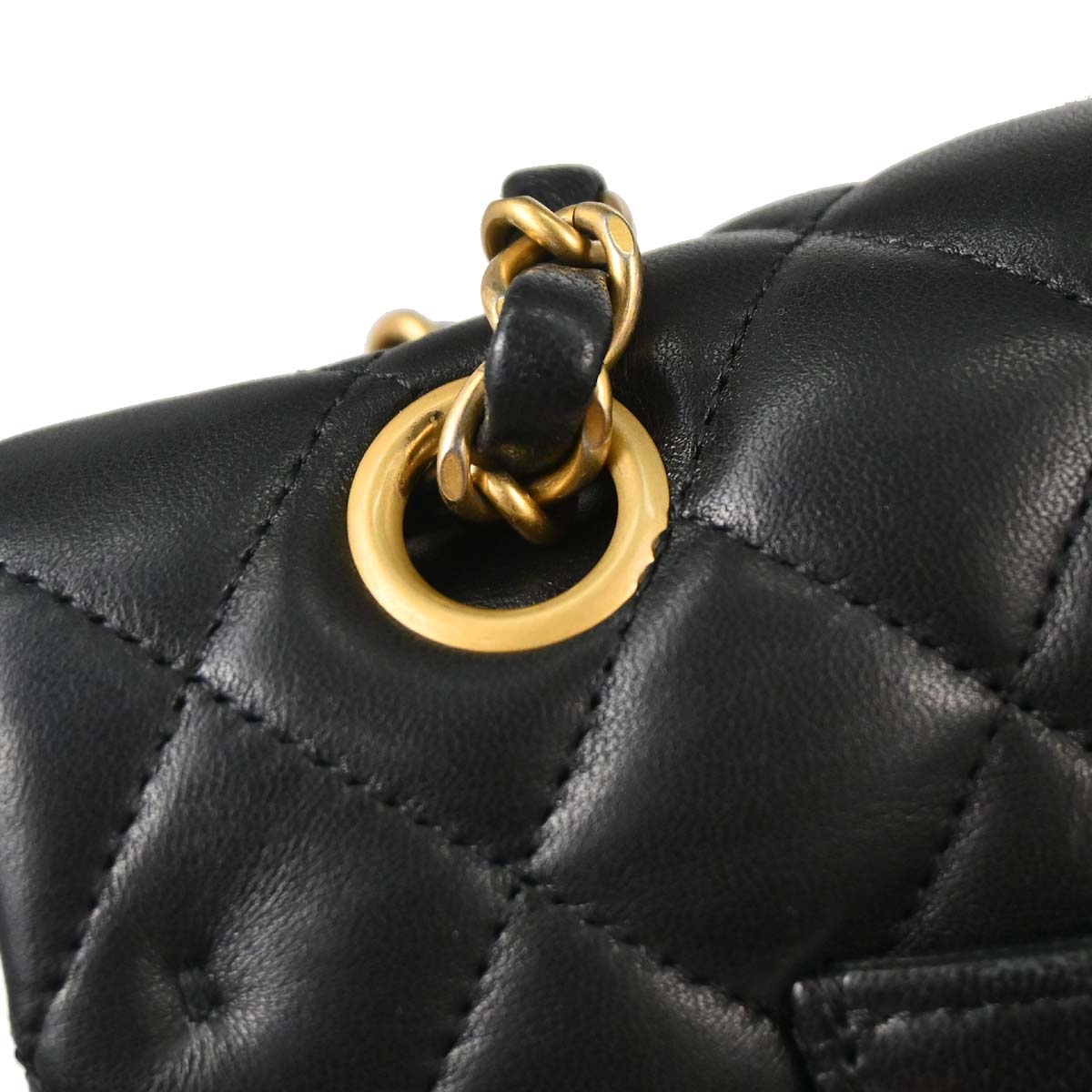 Chanel 2019 Black Lambskin Egyptian Medium Classic Double Flap Shoulder Bag