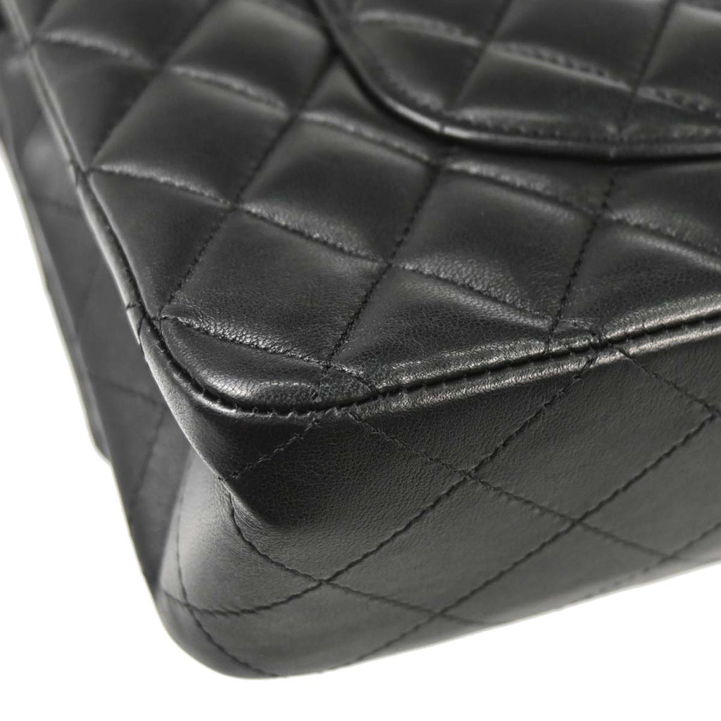 Chanel 2019 Black Lambskin Egyptian Medium Classic Double Flap Shoulder Bag