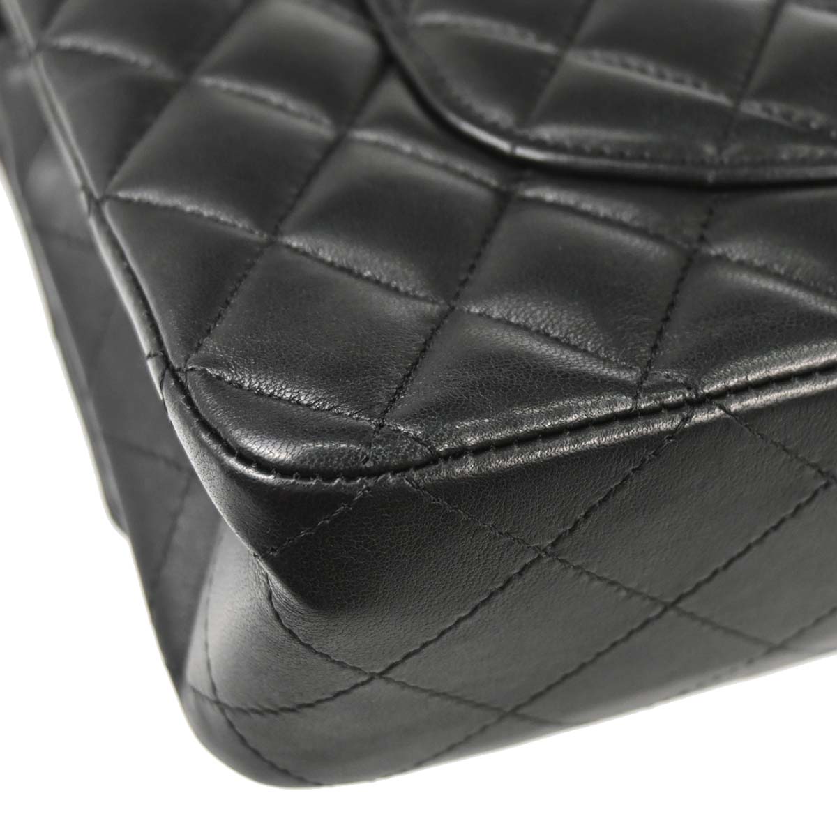 Chanel 2019 Black Lambskin Egyptian Medium Classic Double Flap Shoulder Bag