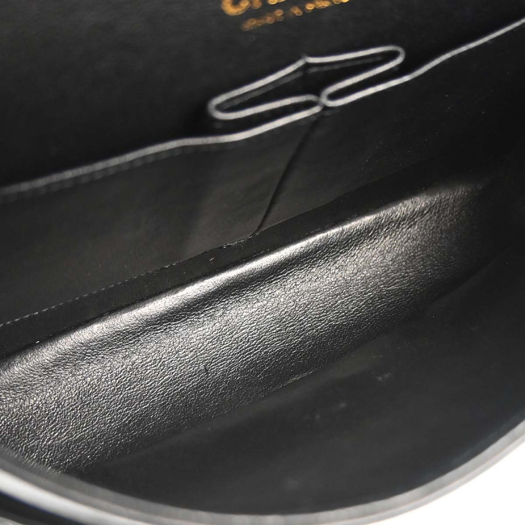 Chanel 2019 Black Lambskin Egyptian Medium Classic Double Flap Shoulder Bag