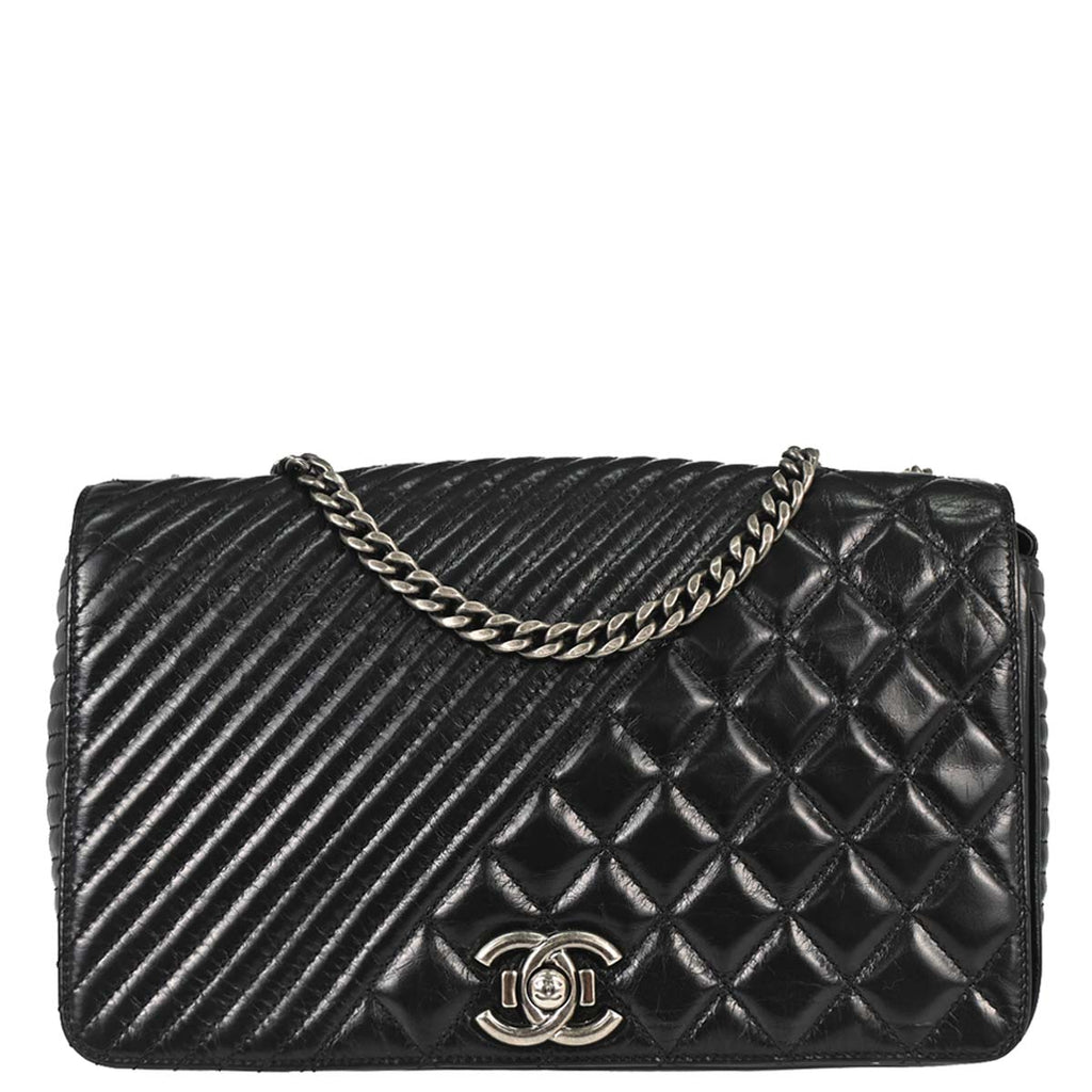 Chanel 2014-2015 Black Calfskin Coco Boy Flap Chain Shoulder Bag