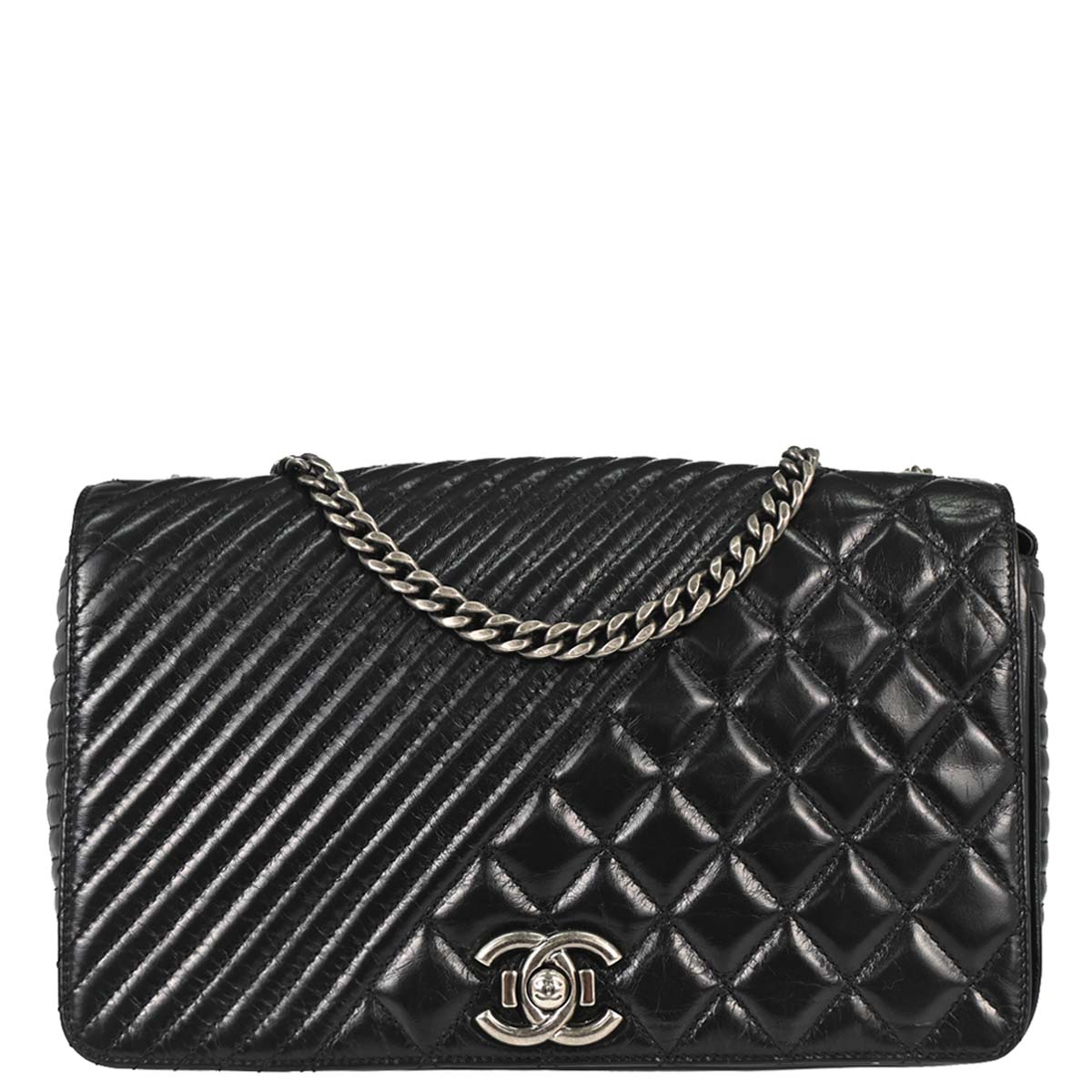 Chanel 2014-2015 Black Calfskin Coco Boy Flap Chain Shoulder Bag
