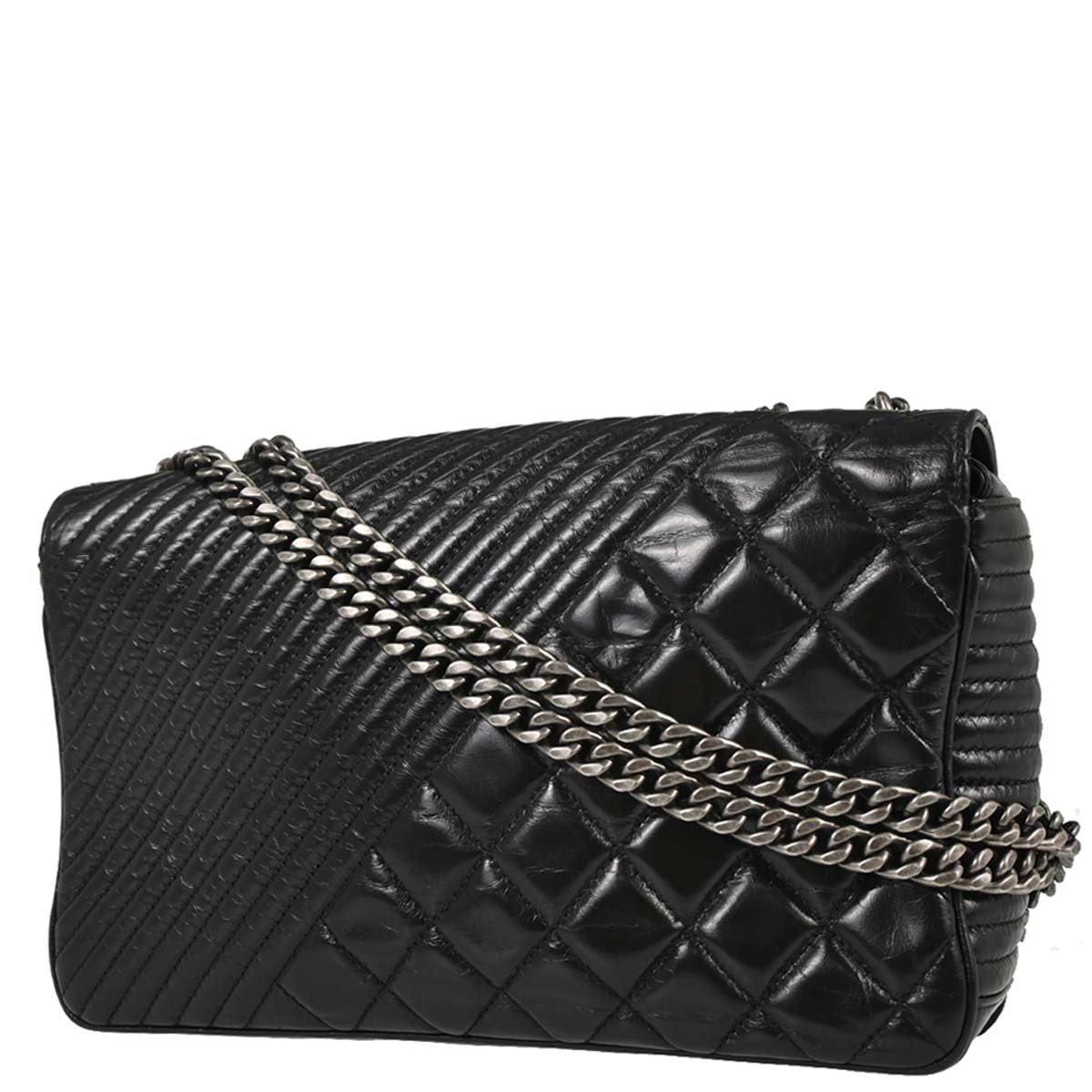 Chanel 2014-2015 Black Calfskin Coco Boy Flap Chain Shoulder Bag