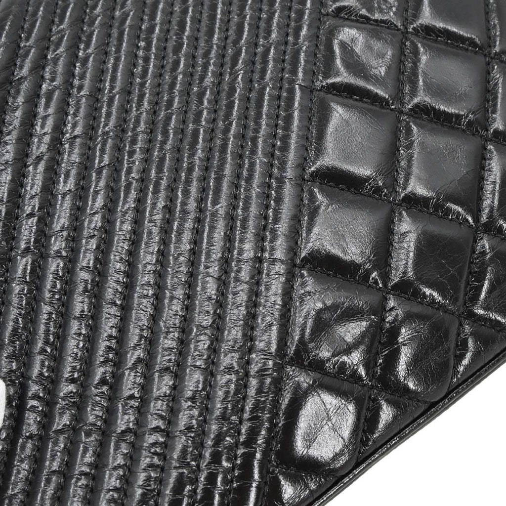 Chanel 2014-2015 Black Calfskin Coco Boy Flap Chain Shoulder Bag