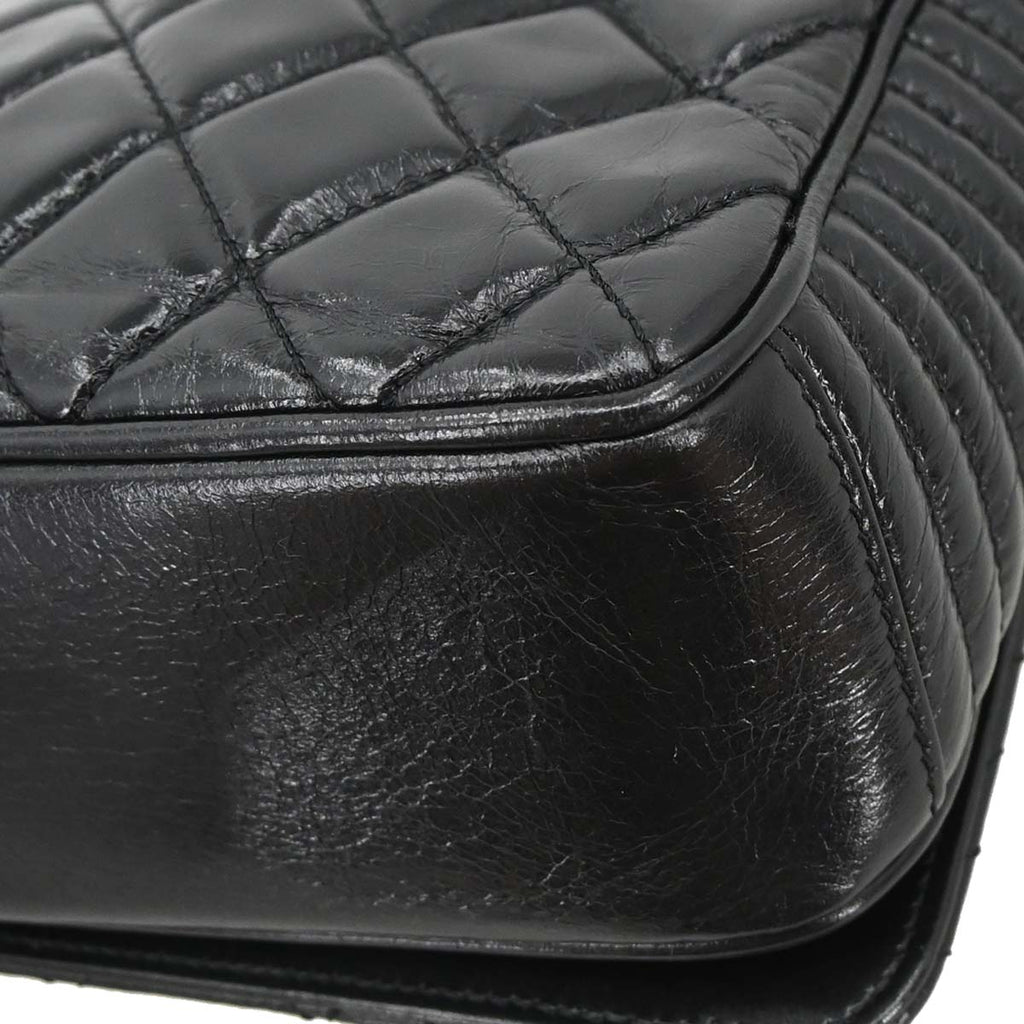 Chanel 2014-2015 Black Calfskin Coco Boy Flap Chain Shoulder Bag