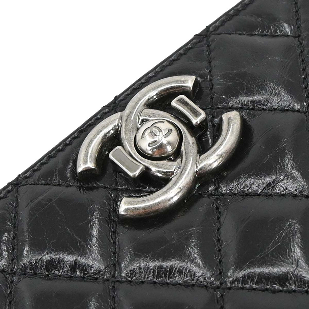 Chanel 2014-2015 Black Calfskin Coco Boy Flap Chain Shoulder Bag