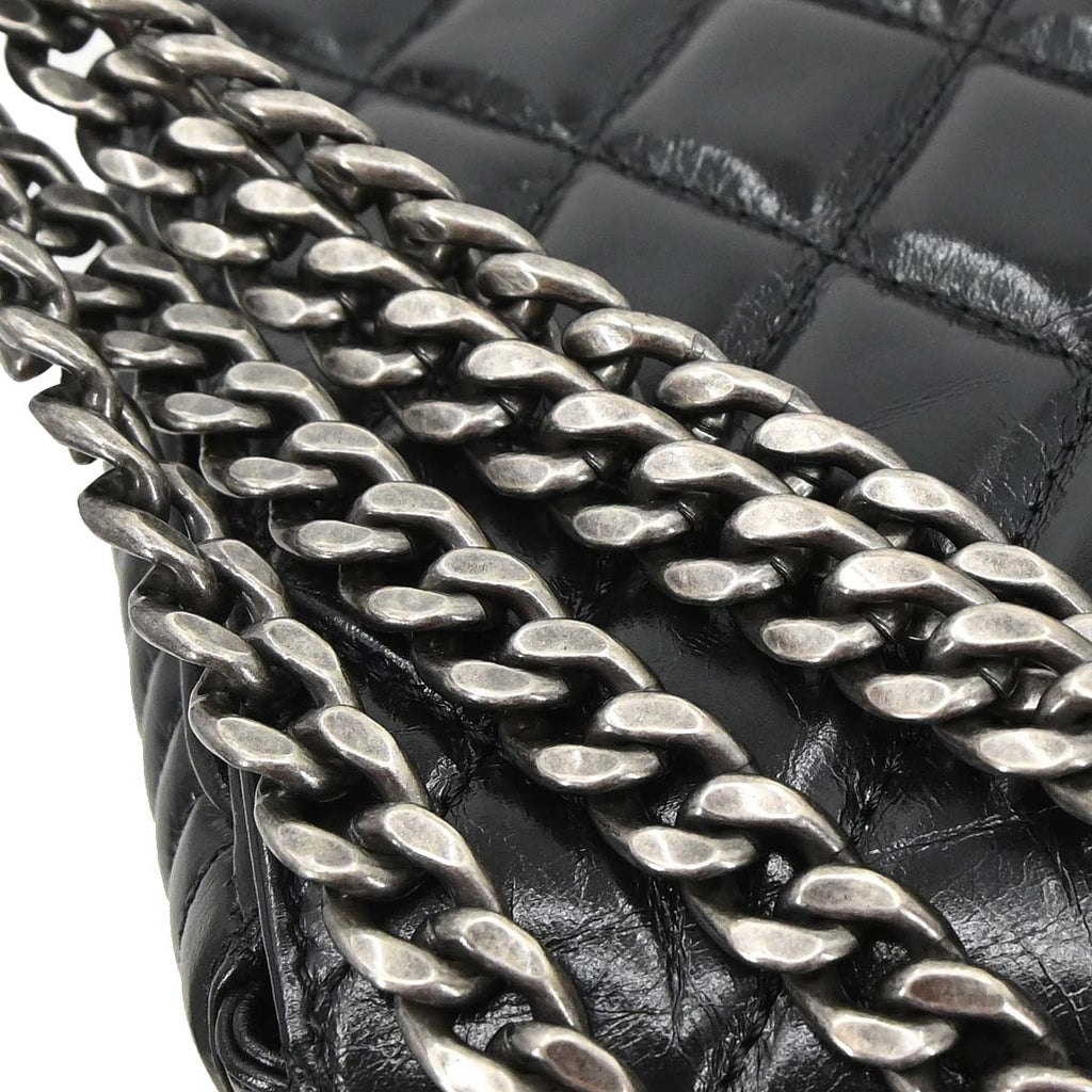 Chanel 2014-2015 Black Calfskin Coco Boy Flap Chain Shoulder Bag