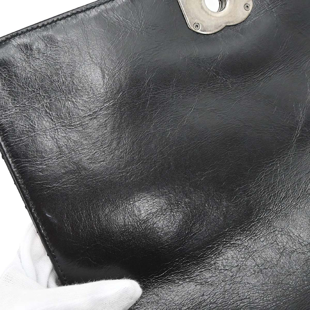 Chanel 2014-2015 Black Calfskin Coco Boy Flap Chain Shoulder Bag