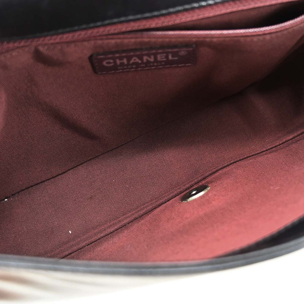 Chanel 2014-2015 Black Calfskin Coco Boy Flap Chain Shoulder Bag