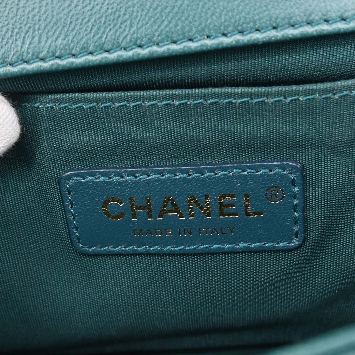 Boy Chanel 2017-2018 Green Velvet Chevron Medium Shoulder Bag