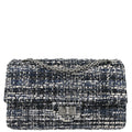 Chanel Navy Tweed 2.55 Medium Classic Double Flap Shoulder Bag