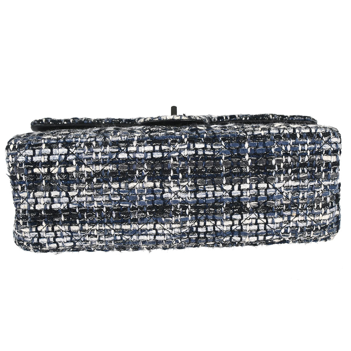 Chanel Navy Tweed 2.55 Medium Classic Double Flap Shoulder Bag