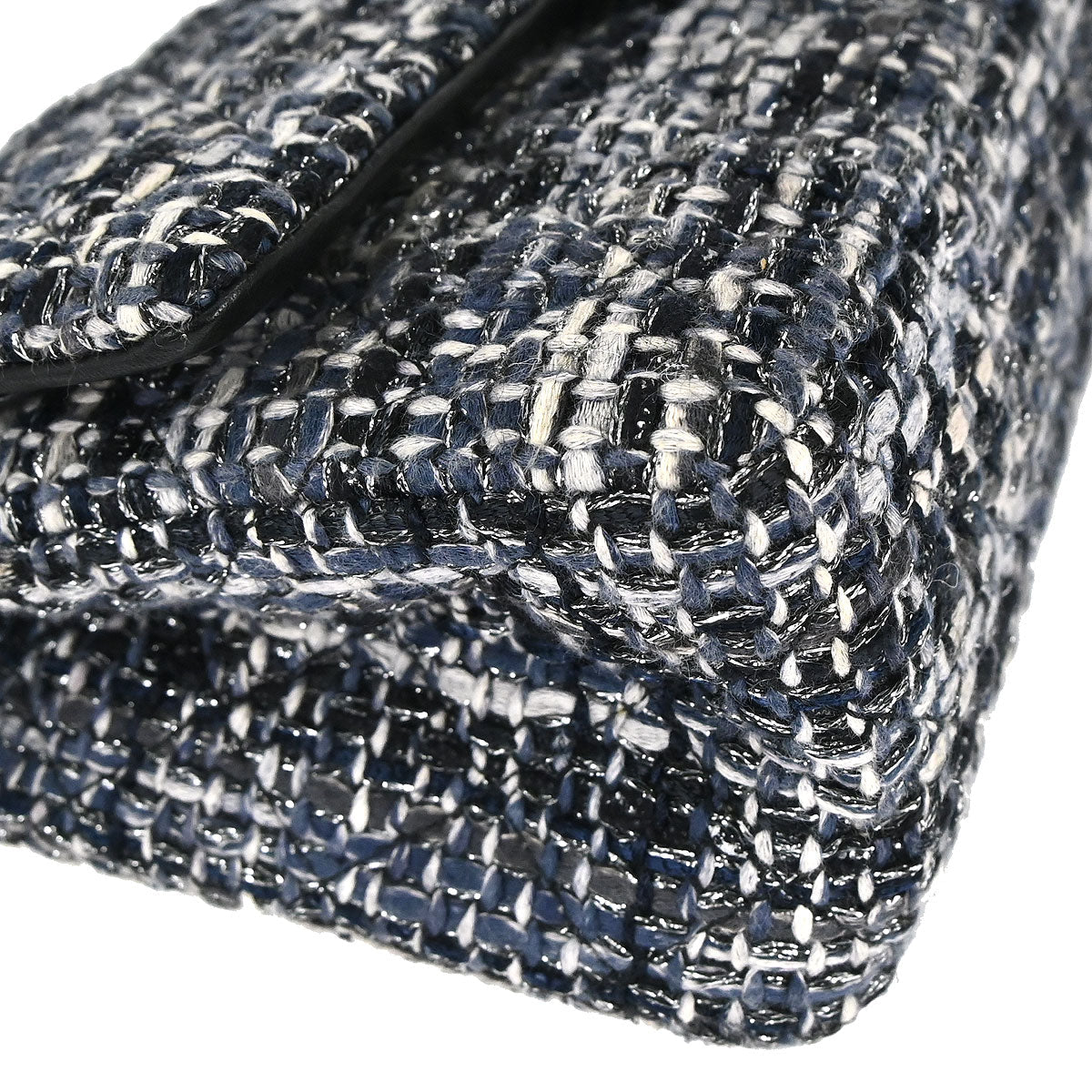 Chanel Navy Tweed 2.55 Medium Classic Double Flap Shoulder Bag