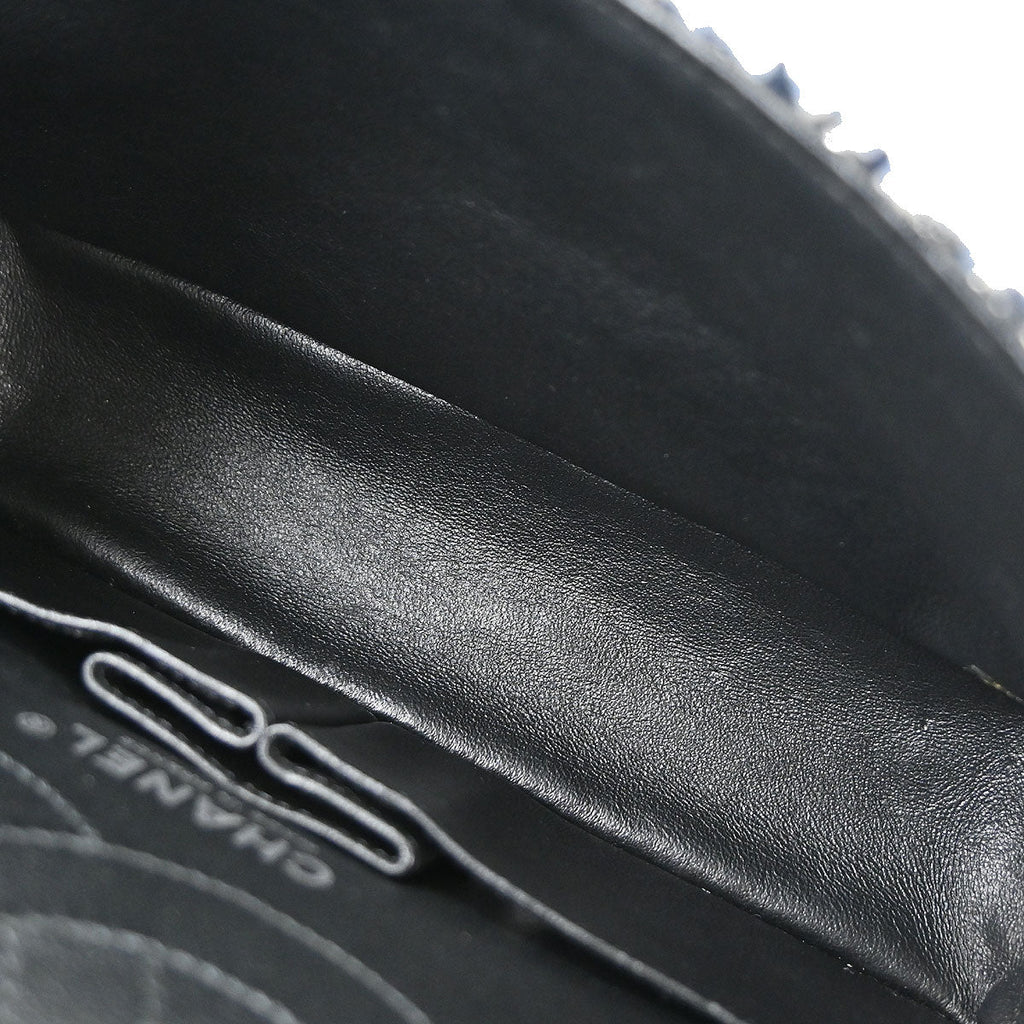 Chanel Navy Tweed 2.55 Medium Classic Double Flap Shoulder Bag