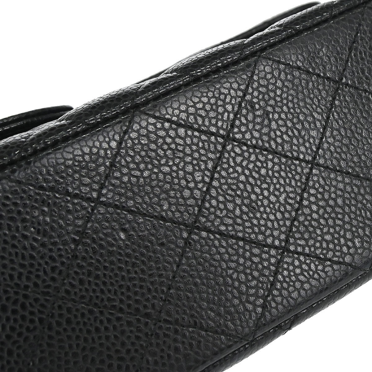 Chanel 2019 Black Caviar Skin Medium Classic Double Flap Shoulder Bag